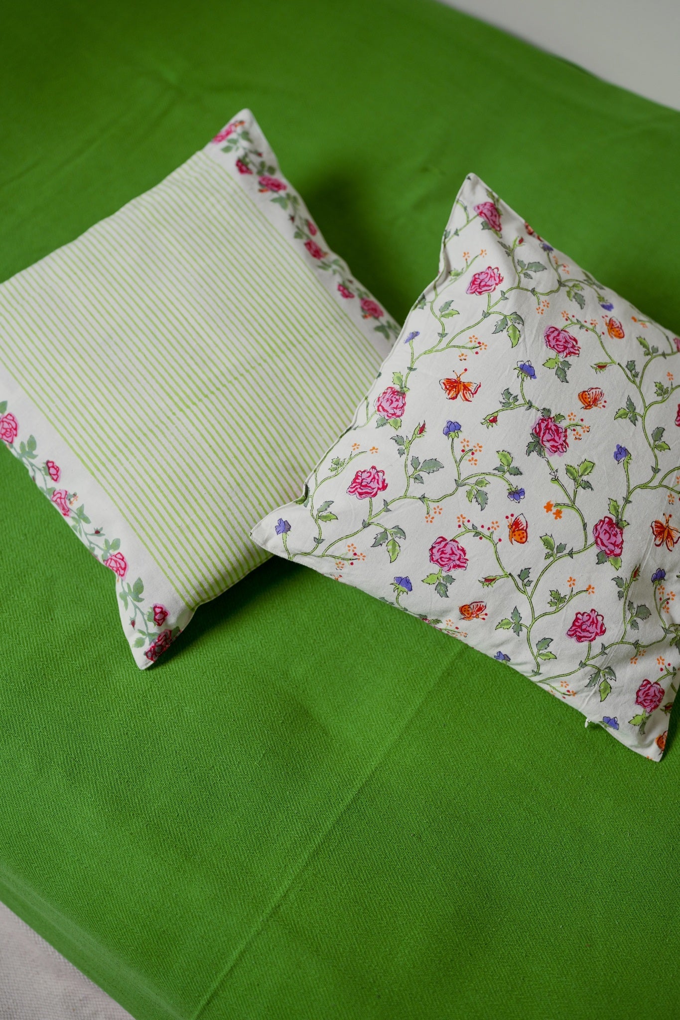 Gulabi Green Double Sided Cushion