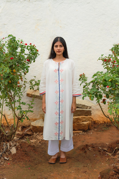 Roja Jamdani Long Kurta