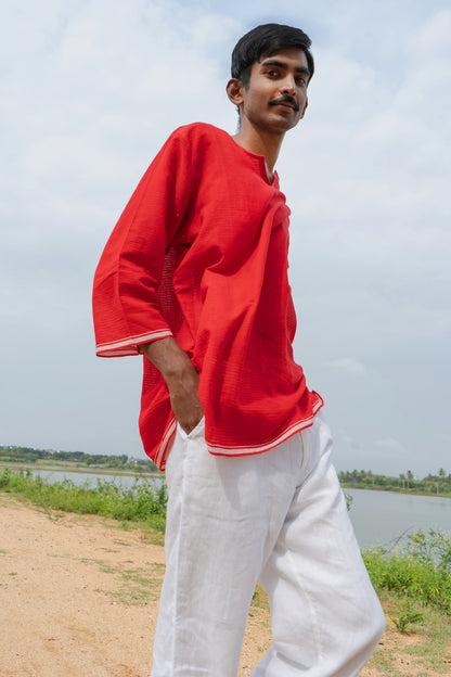 Roja Red Short Kurta