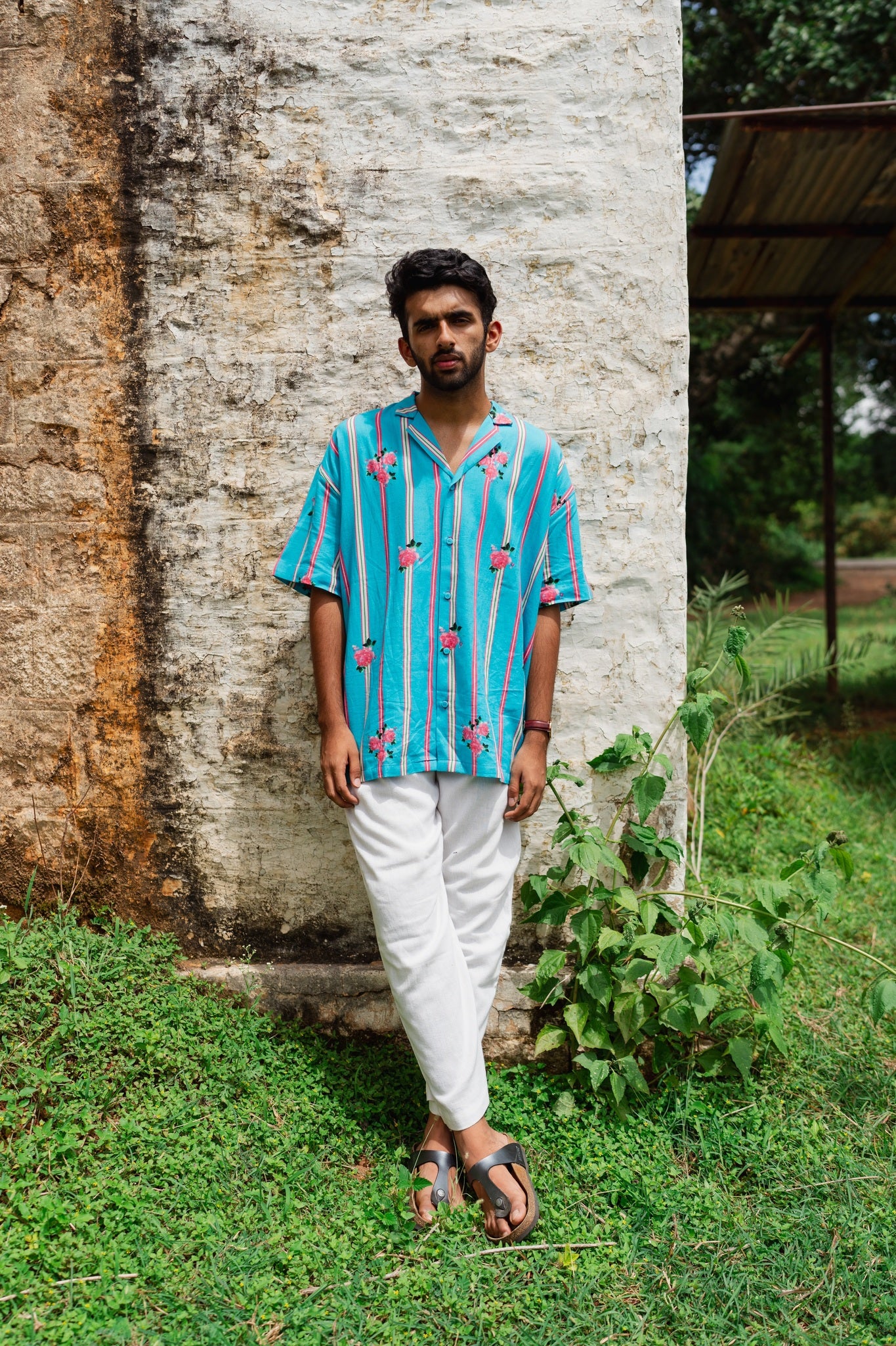 TREEJM's "Rangeela" Cuban Shirt combines hand-woven cotton quality with a relaxed striped design and Cuban collar, ensuring comfort and a trendy look.