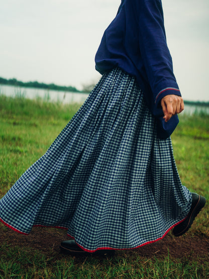 Blueberry checks skirt