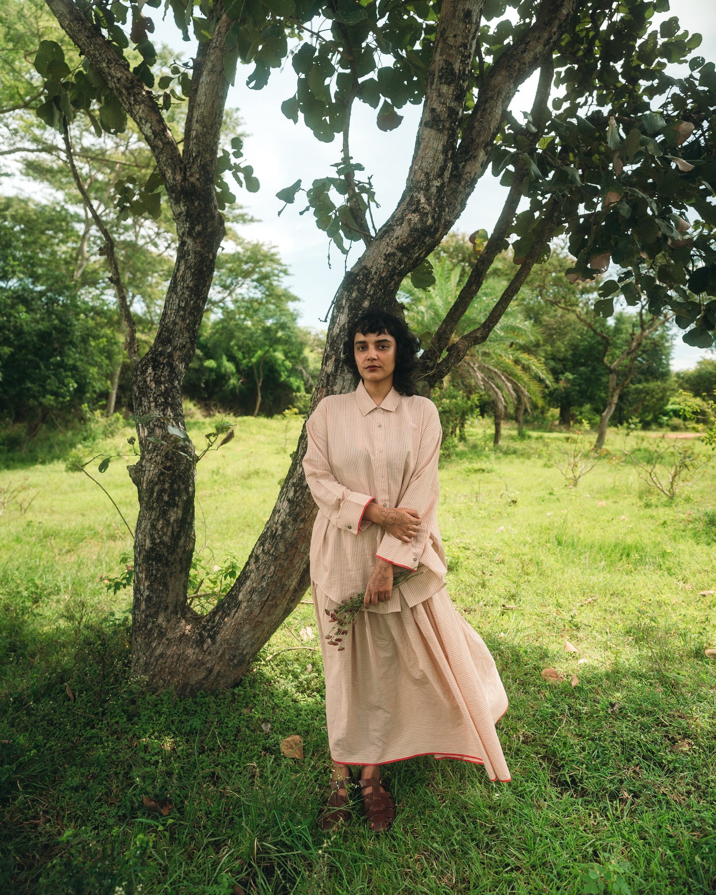 Sandstriped skirt set