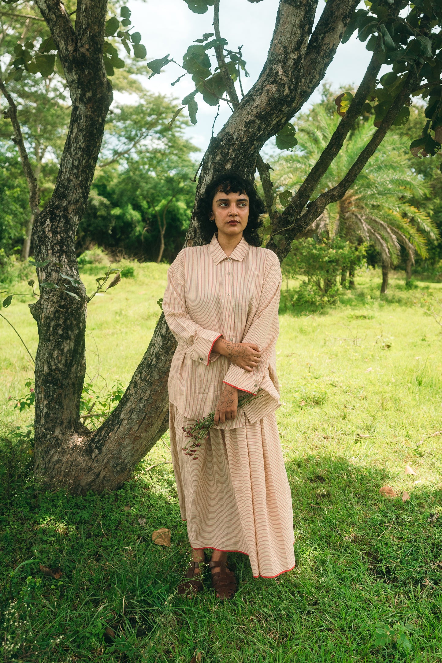 Sandstriped skirt set